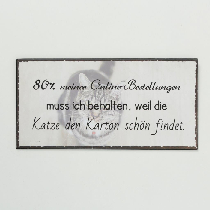 BO Blechschild "Online-Bestellung" beige 40 x 20 cm