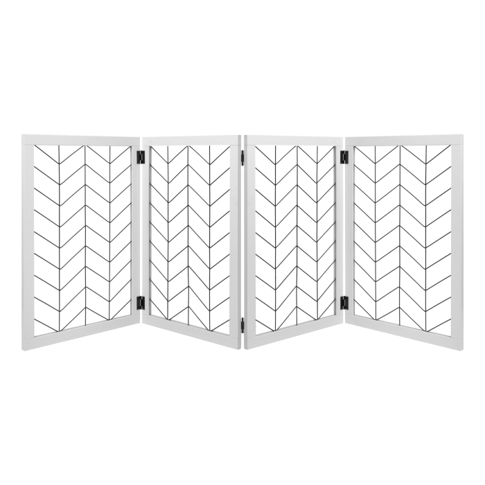 Pawise Hunde-Absperrgitter (Holz-Metall) 4-teilig, weiss 