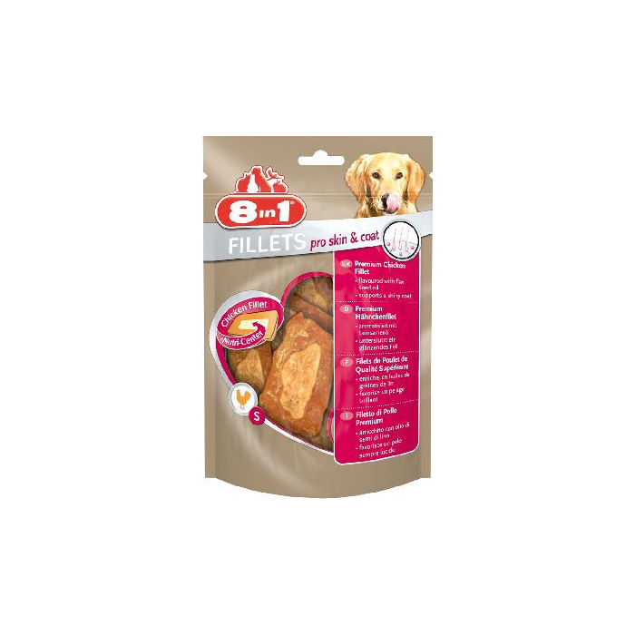 DE 8in1 Hähnchenfilet Pro Skin + Coat S - 80g | Hundesnack