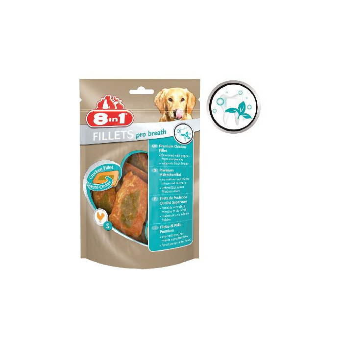 DE 8in1 Hähnchenfilet Pro Breath S - 80g | Hundesnack