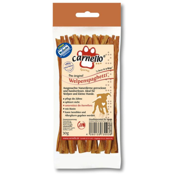 DE Carnello Welpen Spaghetti natur 12cm, Kombi-Pack 40 x 30g