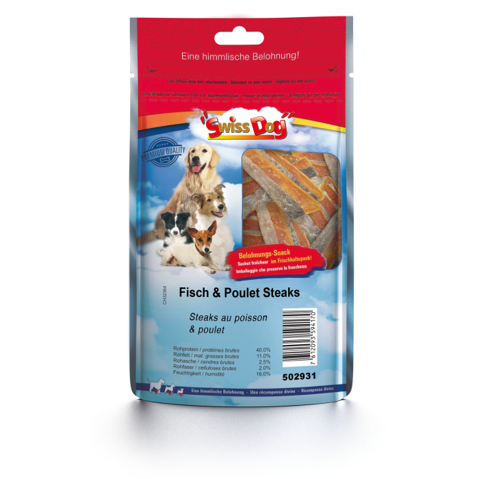 SwissDog Fisch & Poulet Steaks - 80g 