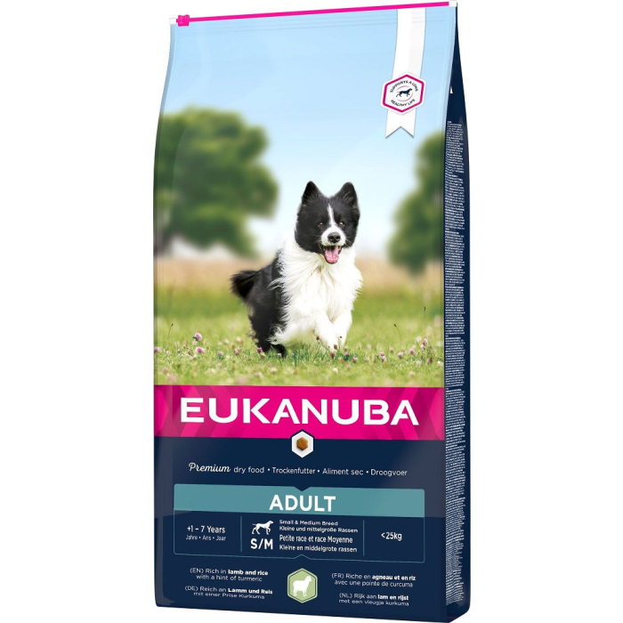 DE Eukanuba Adult, Lamm + Reis, Small/Medium 