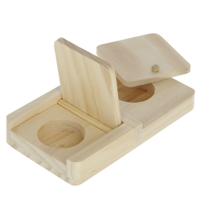 Kerbl Denk- und Lernspielzeug Snackbox, Holz - 21x11x3,5 cm | Für Kleintiere