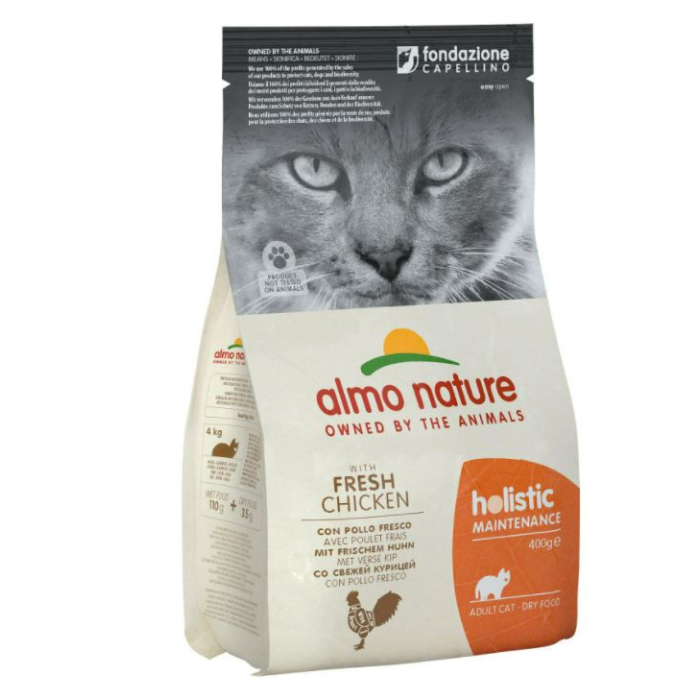 DE Almo Holistic Adult mit frischem Huhn - 400g | Trockenfutter für Katzen