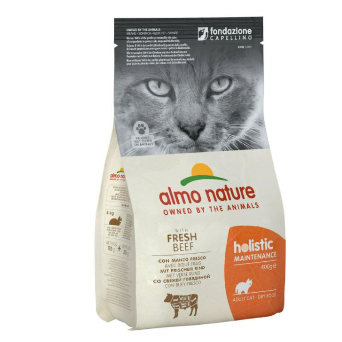 DE Almo Holistic Adult mit frischem Rind - 400g | Trockenfutter für Katzen