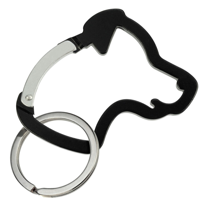 BB Aluminium-Karabiner-Schlüsselanhänger "Hundekopf" | 6cm