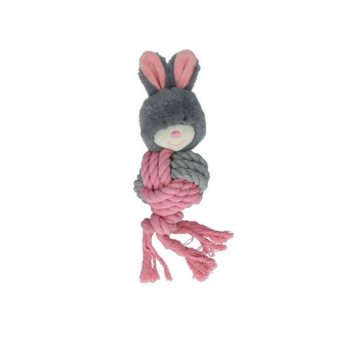 HO Bunny Puppy Crunchy Ropey Ball, grau - 9x13cm | Für Welpen