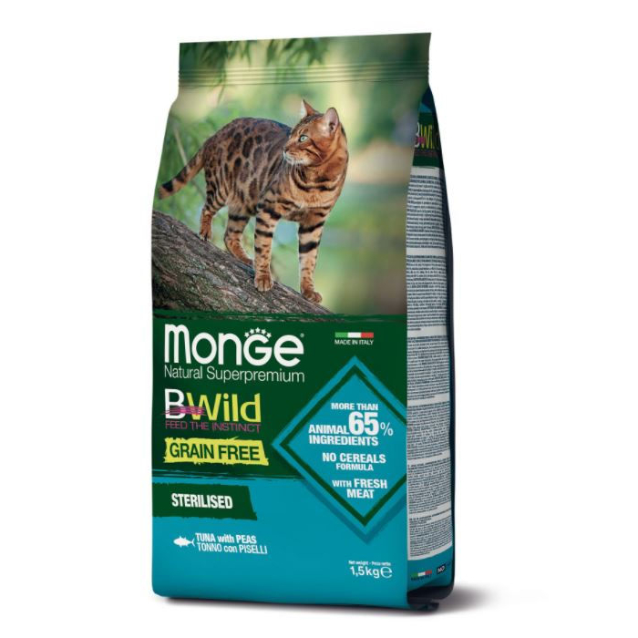 DE Monge BWild Grain Free Sterilised, Thunfisch - 1.5kg | Katzen-Trockenfutter