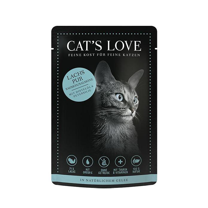 DE Cat's Love Adult, Lachs PUR - 12 x 85g | Katzen-Nassfutter