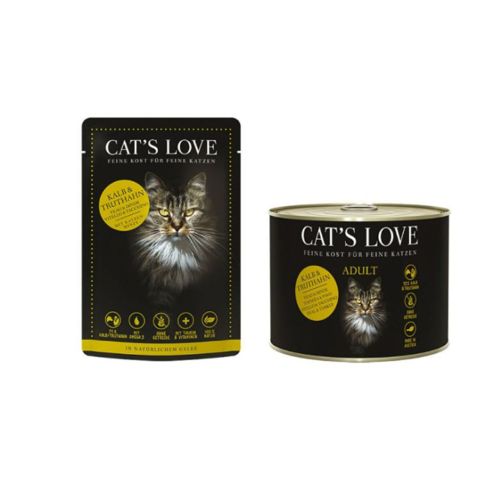 DE Cat's Love Adult, Kalb + Truthahn | Katzen-Nassfutter