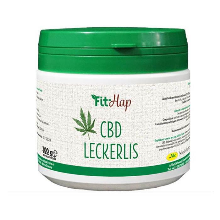 cdvet Fit-Hap CBD Leckerlis, 300g | Ergänzungsfuttermittel für Hunde, Katzen und Pferde