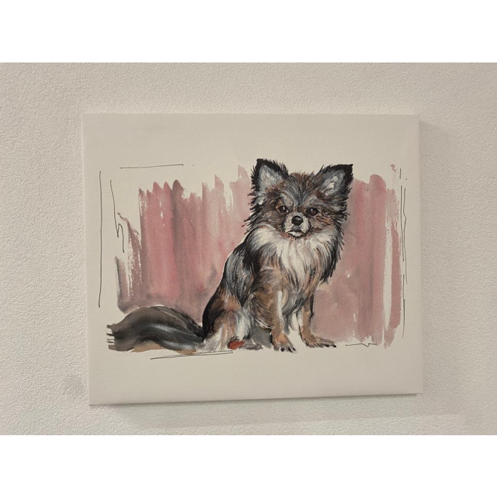 "Chihuahua" Aquarell-Druck auf Leinwand, 60x50cm