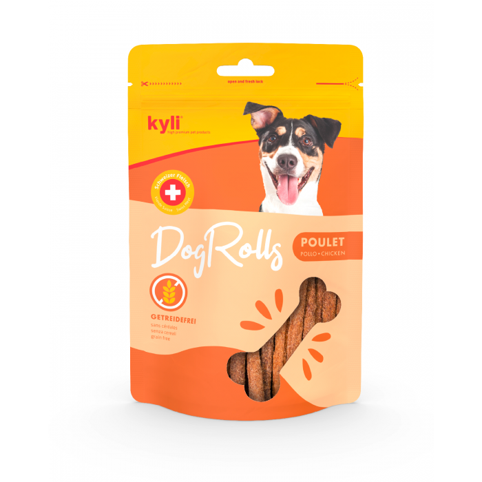 kyli DogRolls Poulet, getreidefrei - 150 g | Hundesnack