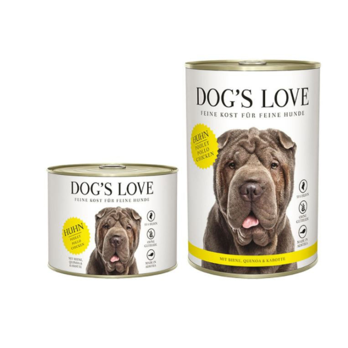 DE Dog‘s Love Classic Adult Huhn, Birne, Quinoa + Karotte | Hunde-Nassfutter