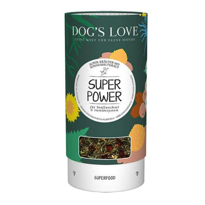 DE Dog‘s Love Super-Power, Kräuter für den Stoffwechsel, 70g | Ergänzungsfuttermittel 