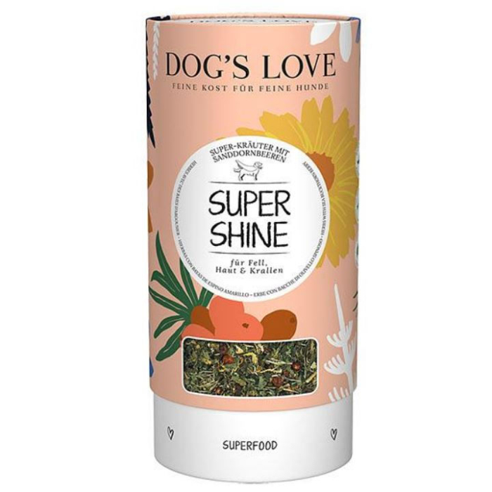 DE Dog‘s Love Super-Shine, Kräuter für Fell + Haut, 70g | Ergänzungsfuttermittel 