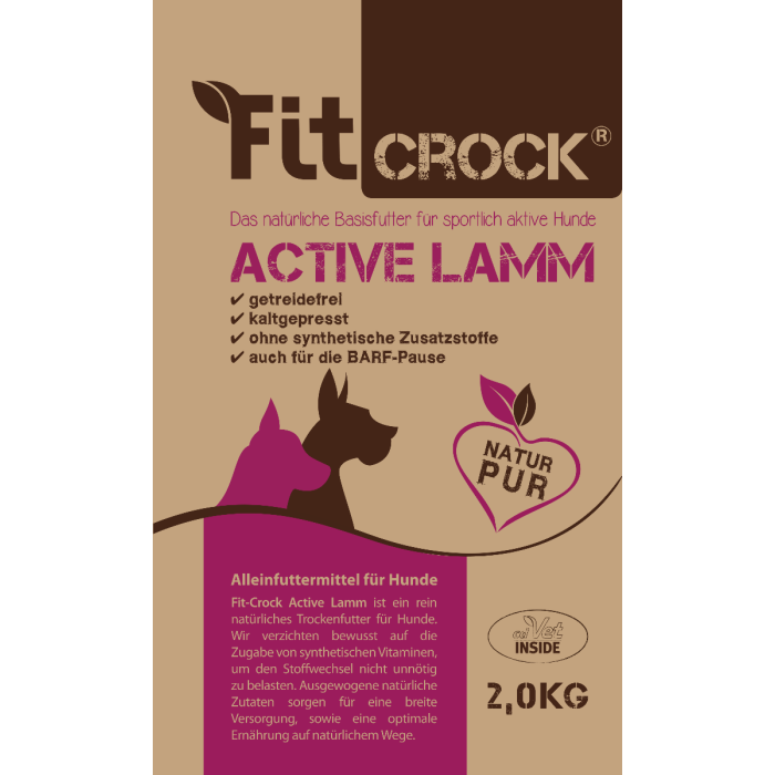 cdVet Fit-Crock Active Lamm MINI | Getreidefreies Hundefutter