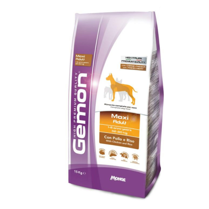 DE Monge Gemon Adult Maxi – Huhn + Reis - 15kg | Trockenfutter für Hunde