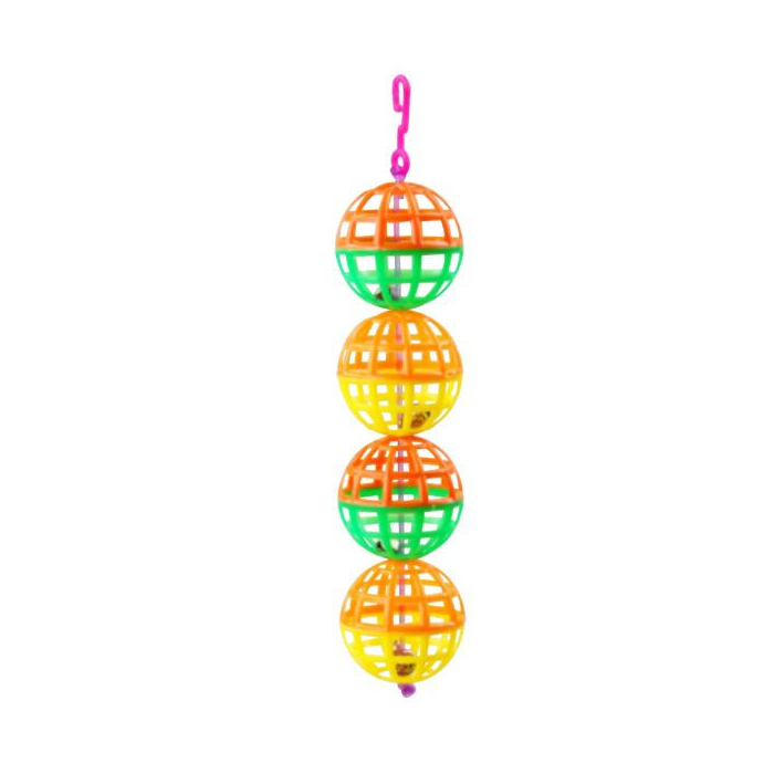 Pawise "Hanging" 4-Gitterball-Spielzeug für Vögel, bunt, 19cm