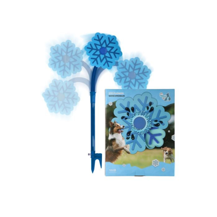 HO "Ice Flower", Wassersprüher, blau - 52x28 cm | Für Hunde