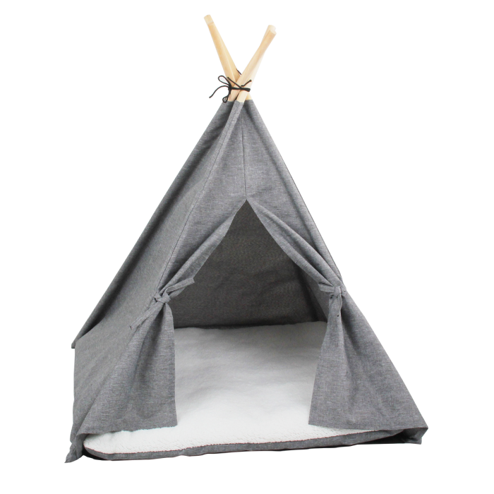 Pawise Katzen-Tipi, grau, 62x62x75cm