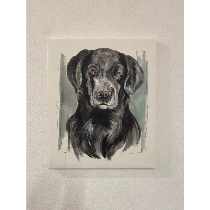 "Labrador" Aquarell-Druck auf Leinwand, 60x50cm