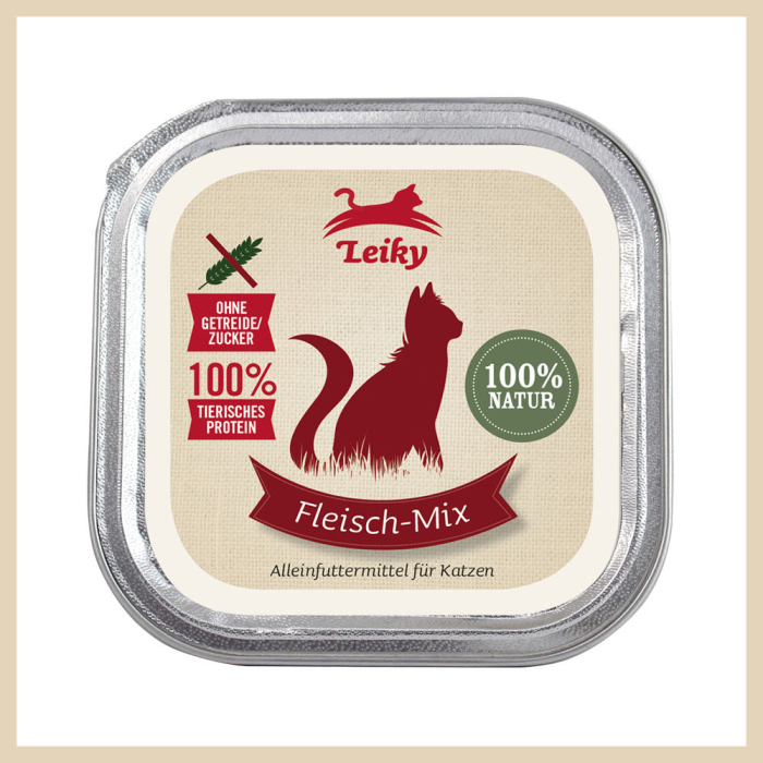 Leiky Katzen-Nassfutter Fleisch-Mix 100g