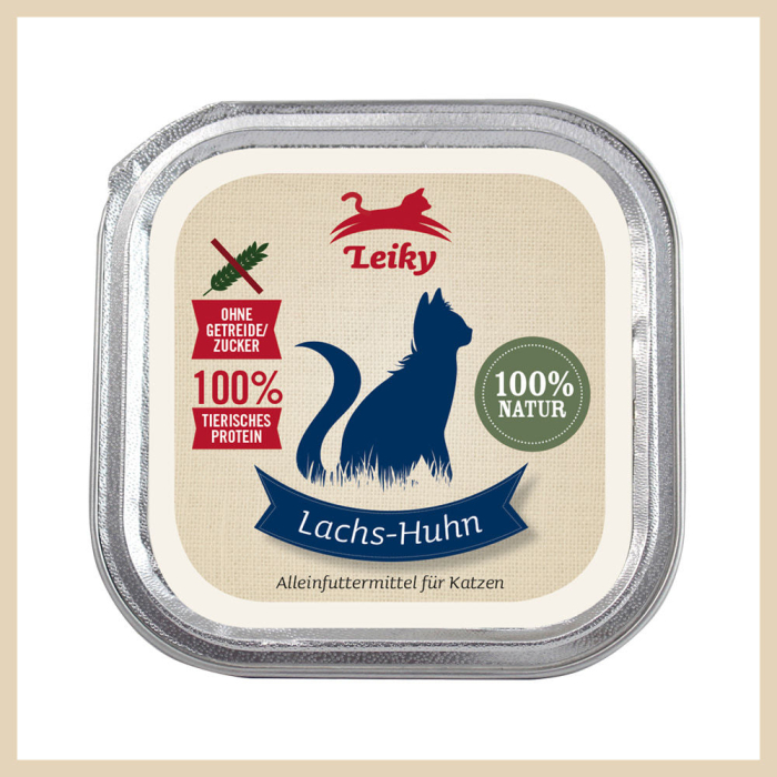 Leiky Katzen-Nassfutter Lachs-Huhn 100g