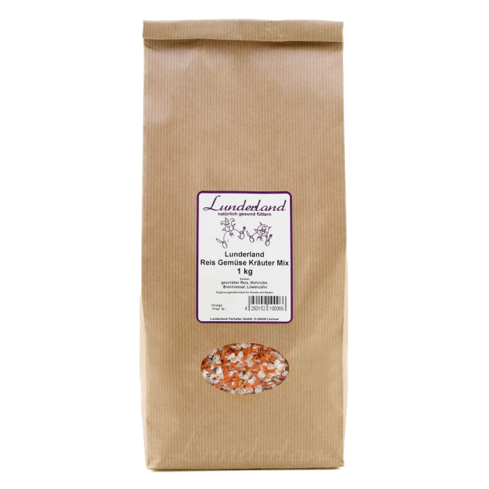 Lunderland Reis-Gemüse-Kräuter-Mix 1kg | für Hunde