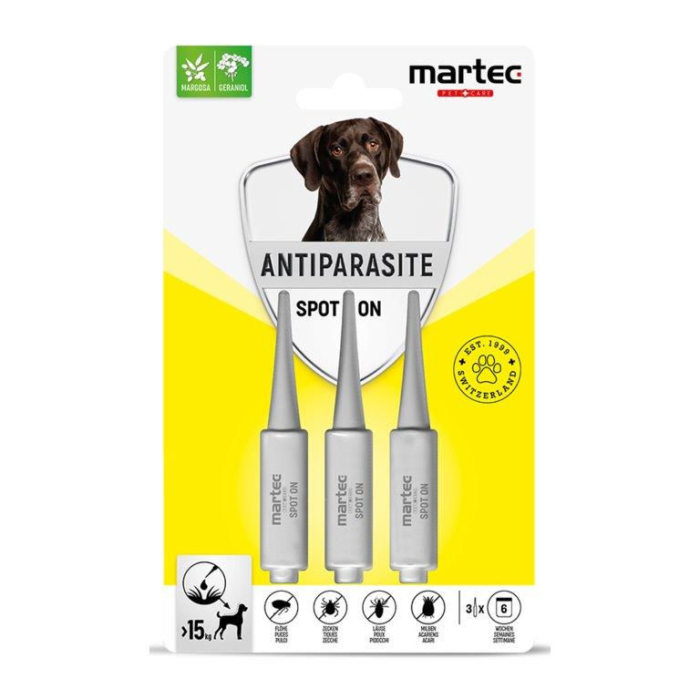 ES martec PET CARE Spot on für Hunde ab 15kg - 3 x 3 ml