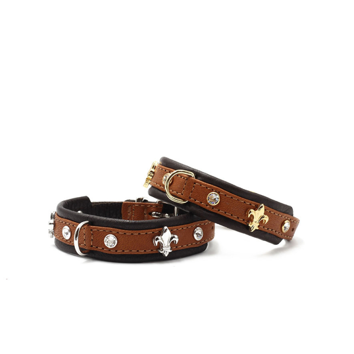 Maul Lederhalsband Mini Fleur cognac 27cm/18mm