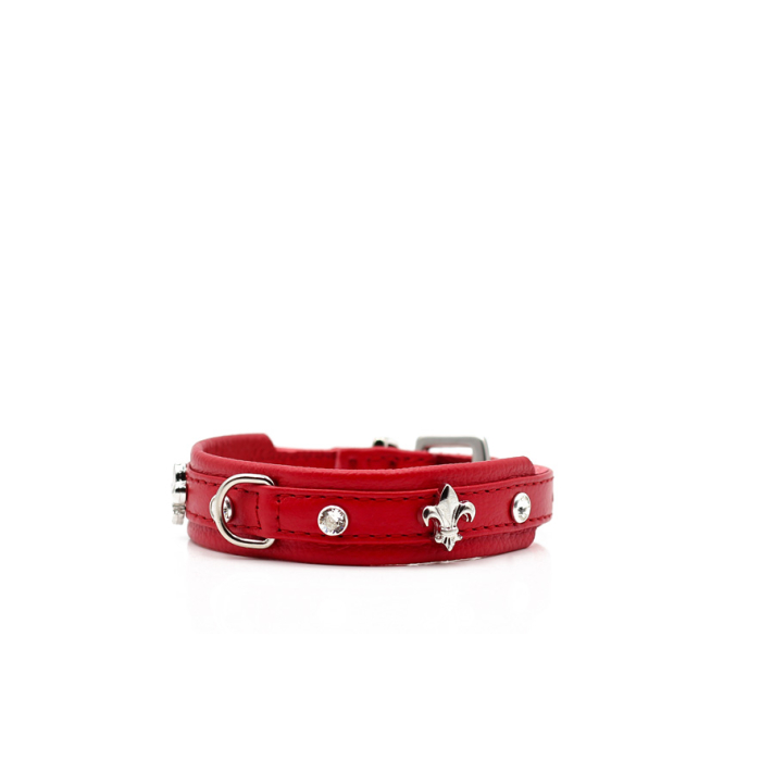 Maul Lederhalsband Mini Fleur rot 27cm/18mm