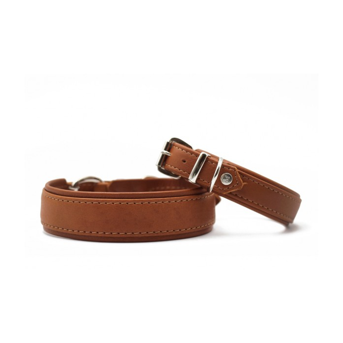 MA Lederhalsband Klassik Soft cognac