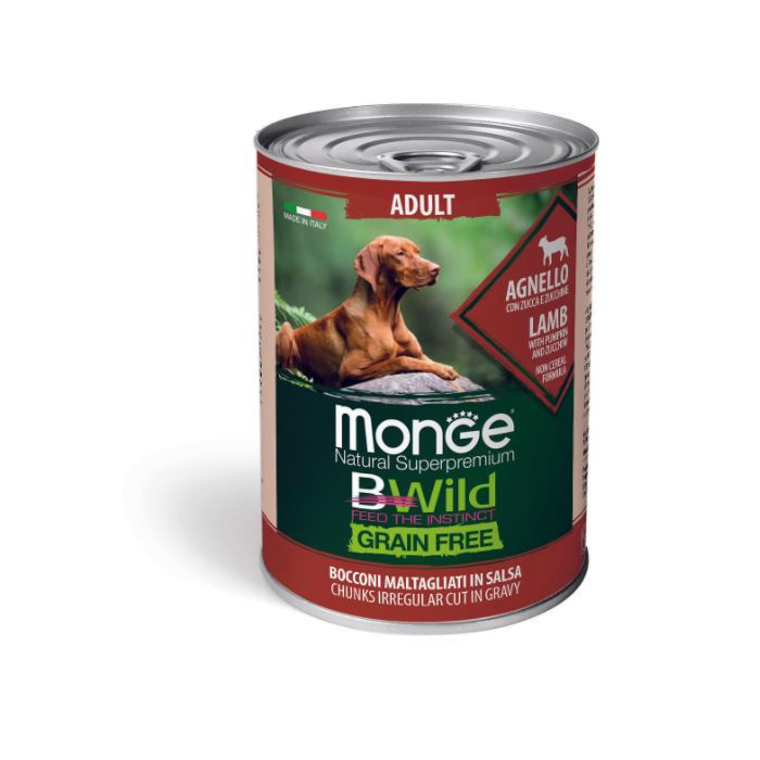 DE Monge BWild Grain Free Adult ALL BREEDS - Lamm, 24 x 400g | Hunde-Nassfutter 