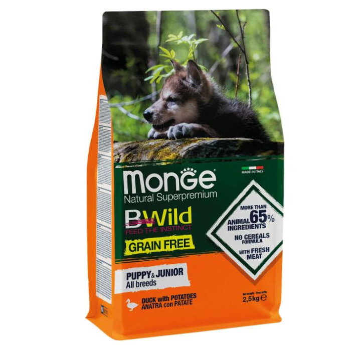 DE Monge Natural Superpremium BWild Grain Free Puppy + Junior - Ente