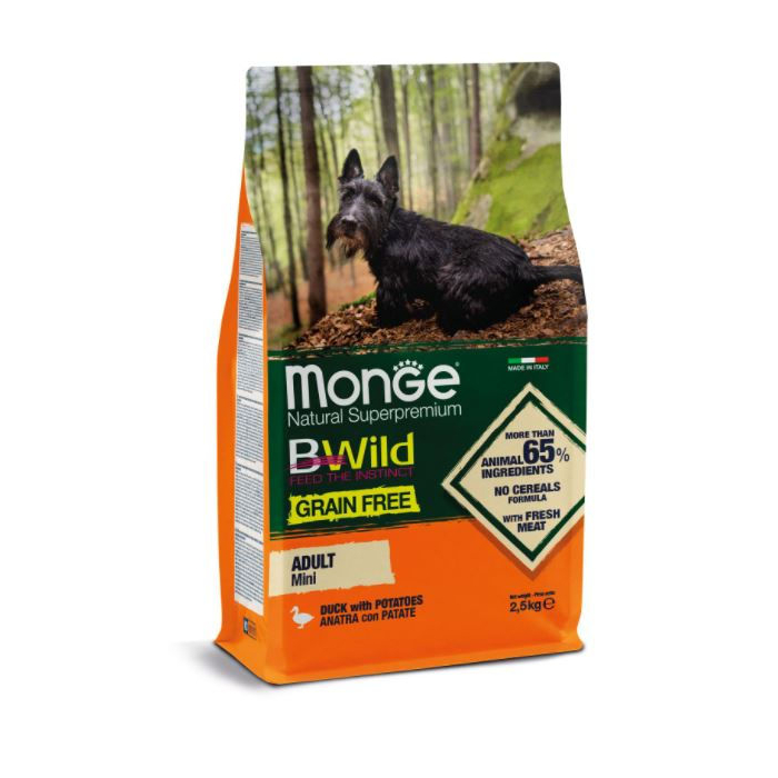 DE Monge Natural Superpremium BWild Grain Free MINI Adult - Ente, 2.5kg