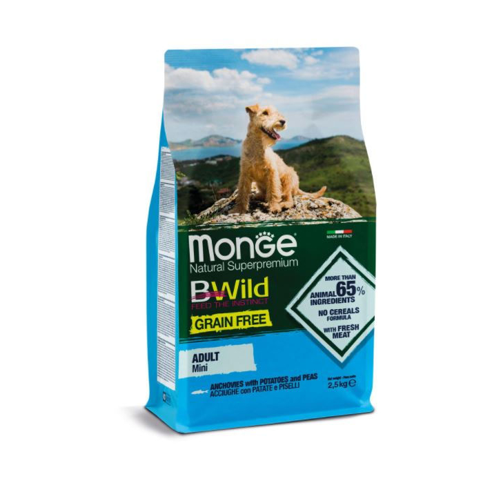 DE Monge Natural Superpremium BWild Grain Free MINI Adult - Sardellen, 2.5kg