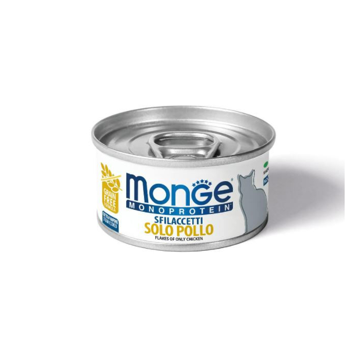 DE Monge Monoprotein Superpremium Getreidefrei - Huhn, 24 x 80g | Katzen-Nassfutter