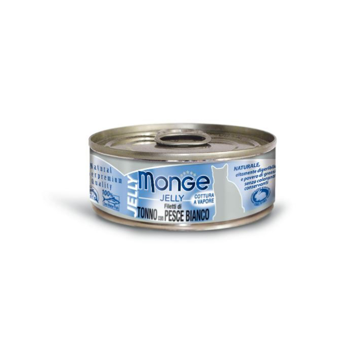 DE Monge Natural Superpremium Jelly Adult - Thunfisch + Seebrasse, 24 x 80g | für Katzen