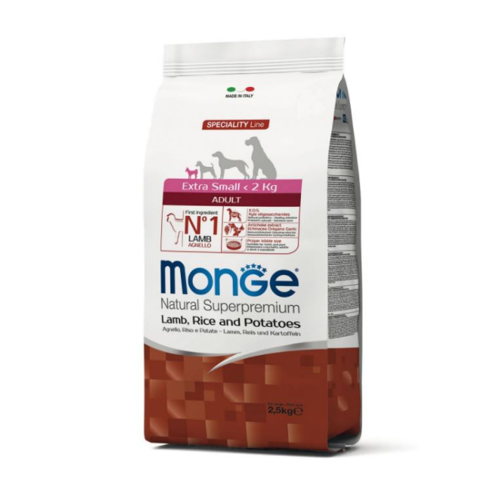 DE Monge Speciality Line Adult EXTRA SMALL - Lamm+Reis, 2.5kg | Hunde-Trockenfutter 