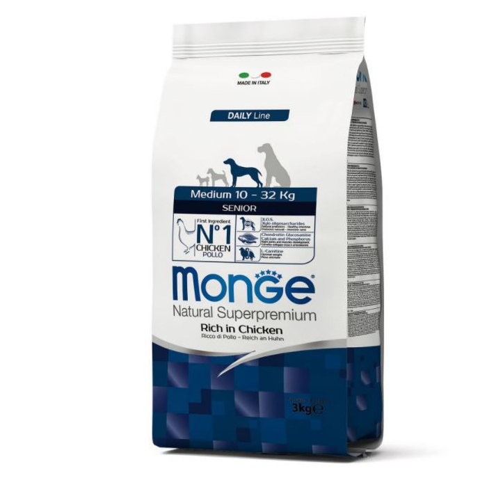 DE Monge Daily Line Senior MEDIUM - Huhn | Hunde-Trockenfutter 