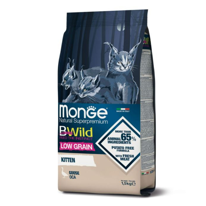 DE Monge BWild Low Grain Kitten, Wildgans - 1.5kg | Katzen-Trockenfutter