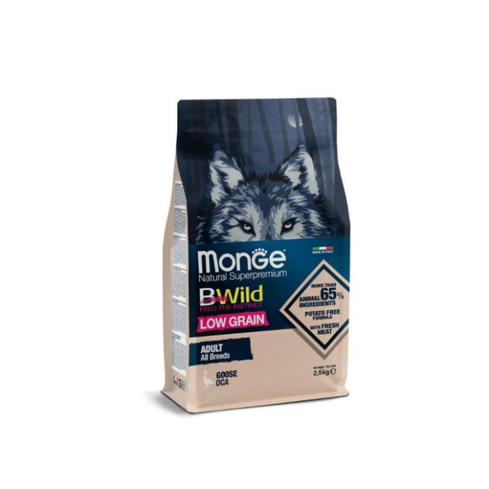 DE Monge Bwild Low Grain Adult - Wildgans | Hunde-Trockenfutter 