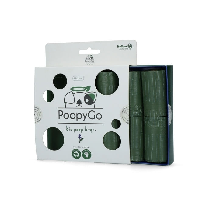 HO PoopyGo Eco umweltfreundlich 120 Stk. (8x15 Stk.), mit Lavendelduft, grün