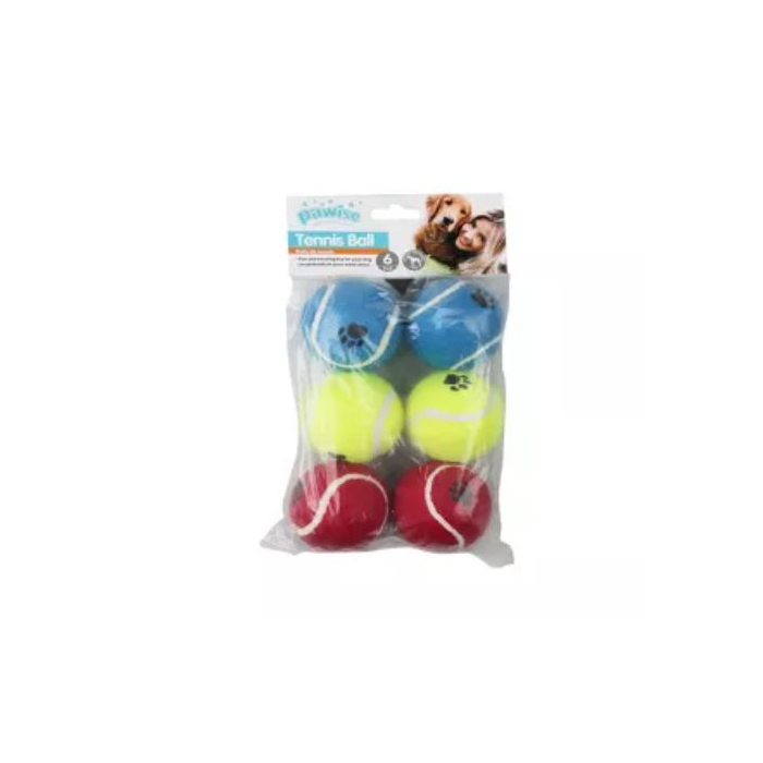 Pawise Tennisball 6er-Set, bunt, 6cm | Hundespielzeug