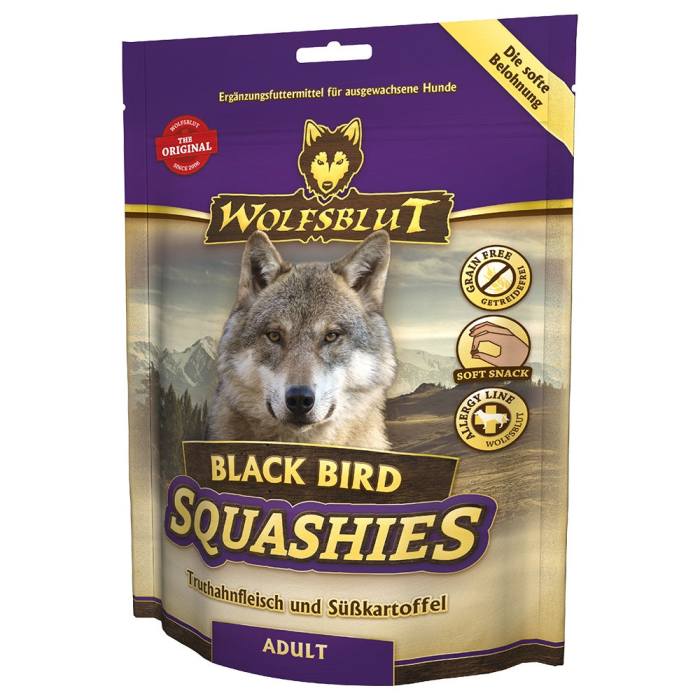 WOLFSBLUT Squashies Black Bird Adult - 300g | Hundesnack