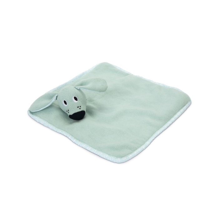 JS Beeztees Kuscheltuch Wuggie, grün - 31x31x6.5cm | Für Welpen