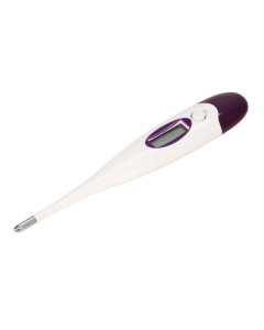 Kerbl Digitales Fieberthermometer mit Signalton, starre Sonde, lila