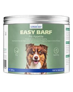 Schweizer Easy Barf Pro Appetite Pansen + Ochsenziemer Topping, 4x300g | Ergänzungsfutter für Hunde